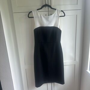 Black and White Sleeveless Office Dress
